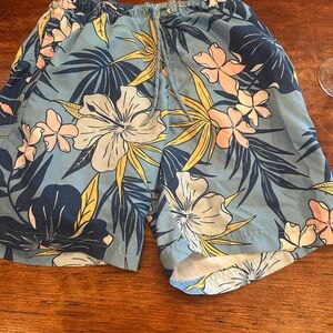 George Men's Floral Print swim Shorts - Blue and Yellow